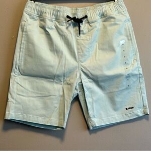 Kids Neff Mint Green Drawstring Shorts w/ both front and back pockets.